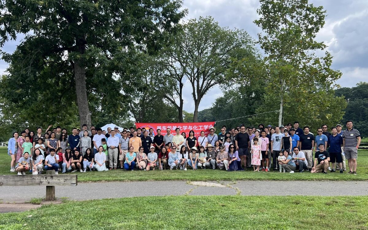 Group photo of E-CACS members, families, and friends at the Summer BBQ Picnic at Donaldson Park