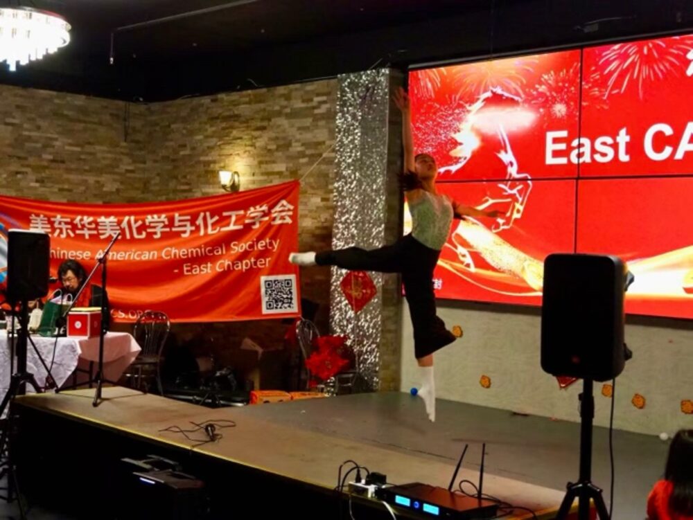 Tai Chi champion Yongchu Song demonstrating Chen-style Tai Chi on stage